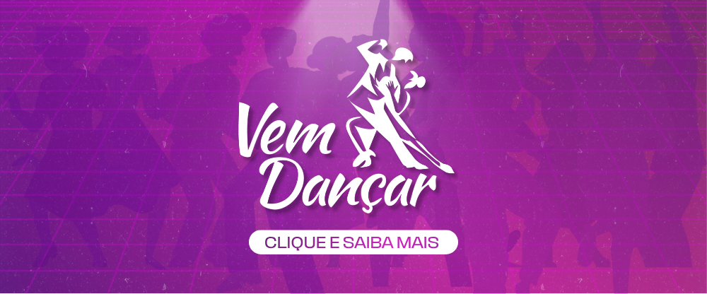 Arte com o logo do programa Vem Dançar.