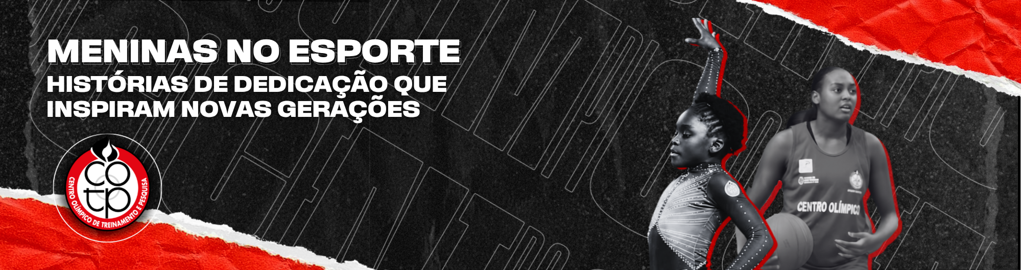 Na imagem, arte com atletas entrevistadas do Centro Olímpico.